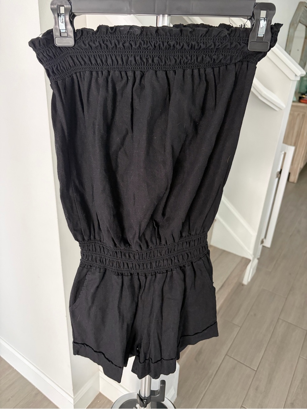 Rainbow Black Strapless Tube Romper Size Small
